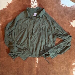 Green Button-Up Shirt